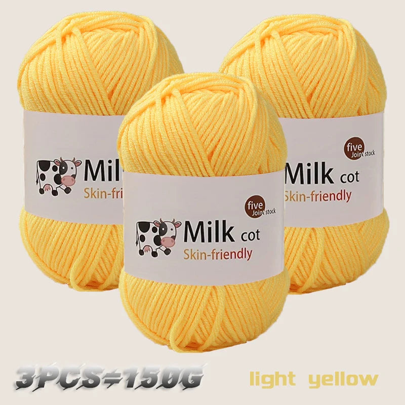 150g milk yarn handmade medium coarse DIY weaving yarn ball for knitting sweaters, hats, scarves and other clothing