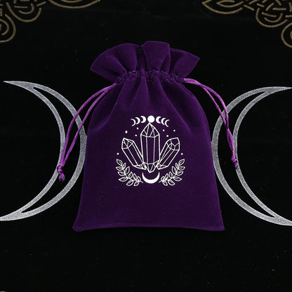 1Pcs Tarot Storage Velvet Bag Drawstring Suede Pocket Board Game Card Embroidery Package Witchcraft Supplies for Altar Tarot 