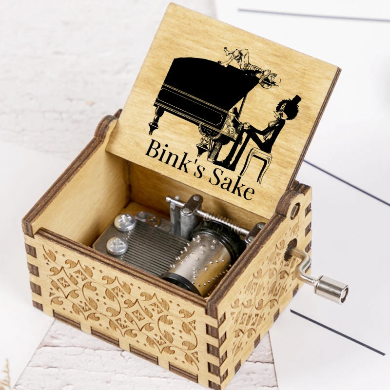 Bink's Wooden Painted Music Box Anime Carved Musical Box Desktop Decoration Sake Melody Christmas Birthday Gift