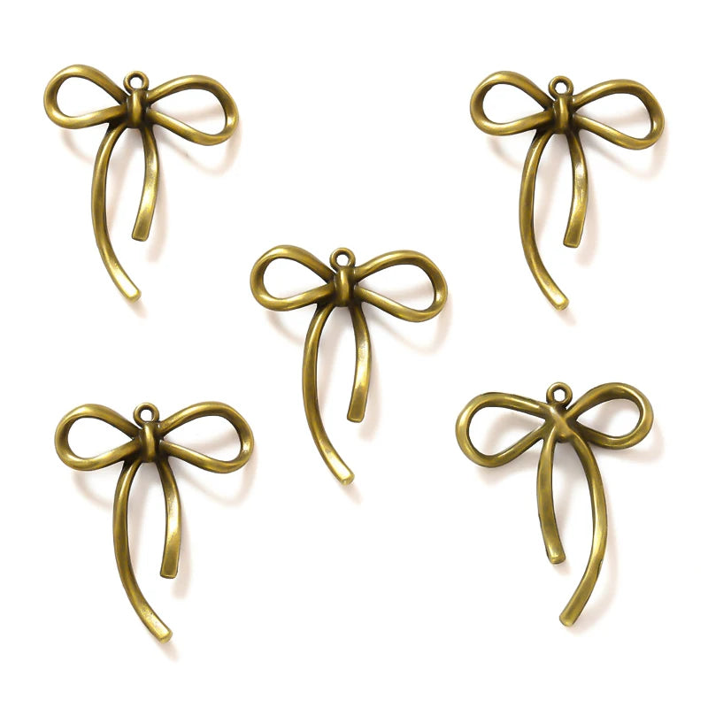 20pcs delicate Bow knot Charms for Bracelet Necklace Pendant Jewelry Making Handmade Crafts diy Supplies 20*25mm N177