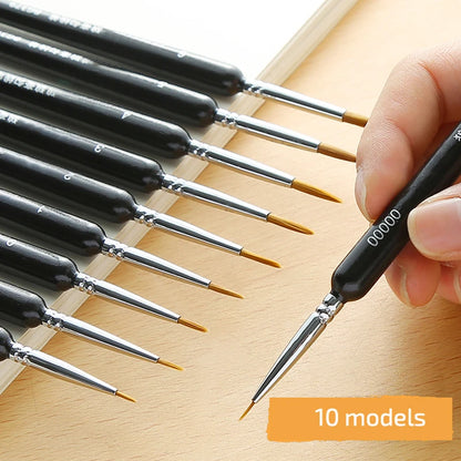 4/5/10pcs Miniature Hook Line Pen Art Painting Brushes Weasel Hair Paint Brush Gouache Watercolor Oil Paint Artists Hand Pain