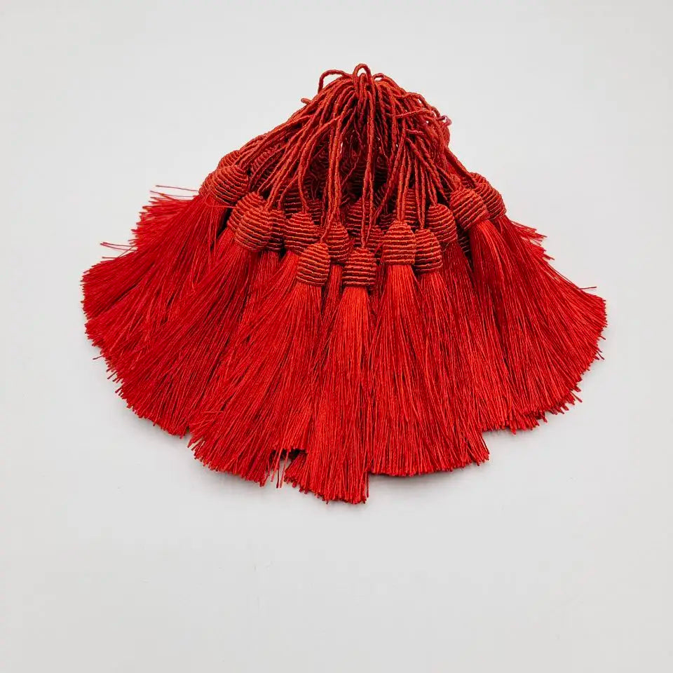 Beatiful 5pcs Hanging Rope African LaceTassels Fringe Sewing Tassel Trim for Fabric DIY Curtain Accessories Decoration - Red