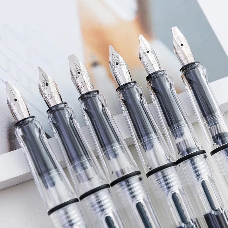6pcs/Set Flat Tip Calligraphy Pens Art Parallel Writing Set Tibetan Arabic Fountain Pen for Gothic Lettering Stationery
