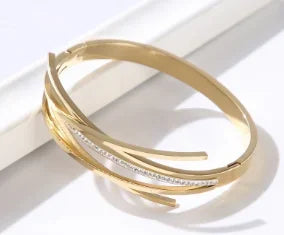 Stainless Steel With Zirconia Bracelet Bangle Simple Jewelry
