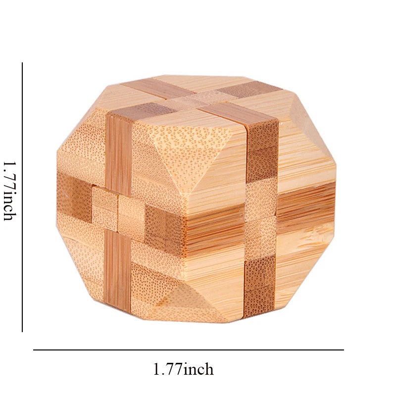 Wooden Kong Ming Lock Lu Ban Lock IQ Brain Teaser Educational Toy for Kids Children Montessori 3D Puzzles Game Unlock Toys Ad