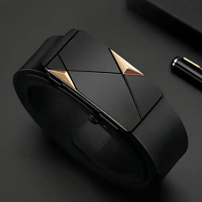 Stylish Men's PU Leather Belt - Fashion Belts for Daily Life, Leisure, Party, Festival, Work, and Business Automatic Buckle -