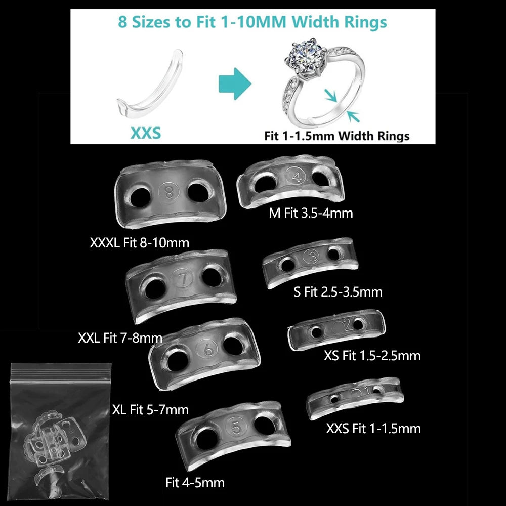4pcs/lot Transparent Spiral Based Ring Tools Spring Coil Ring Size Adjuster Guard Tightener Reducer Resizing Tool For Jewelry