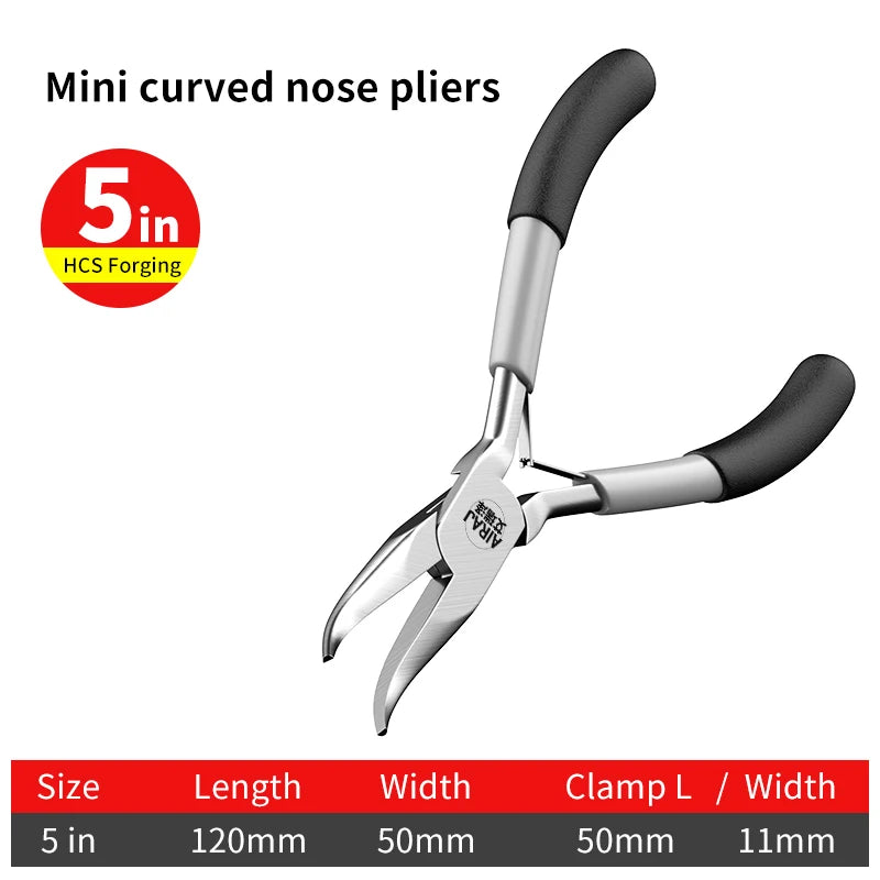 Mini Pliers Diagonal Pliers Round Bent Needle Nose Cutter Handcraft Beading Insulated Plier for DIY Small Jewelry Pliers Tool