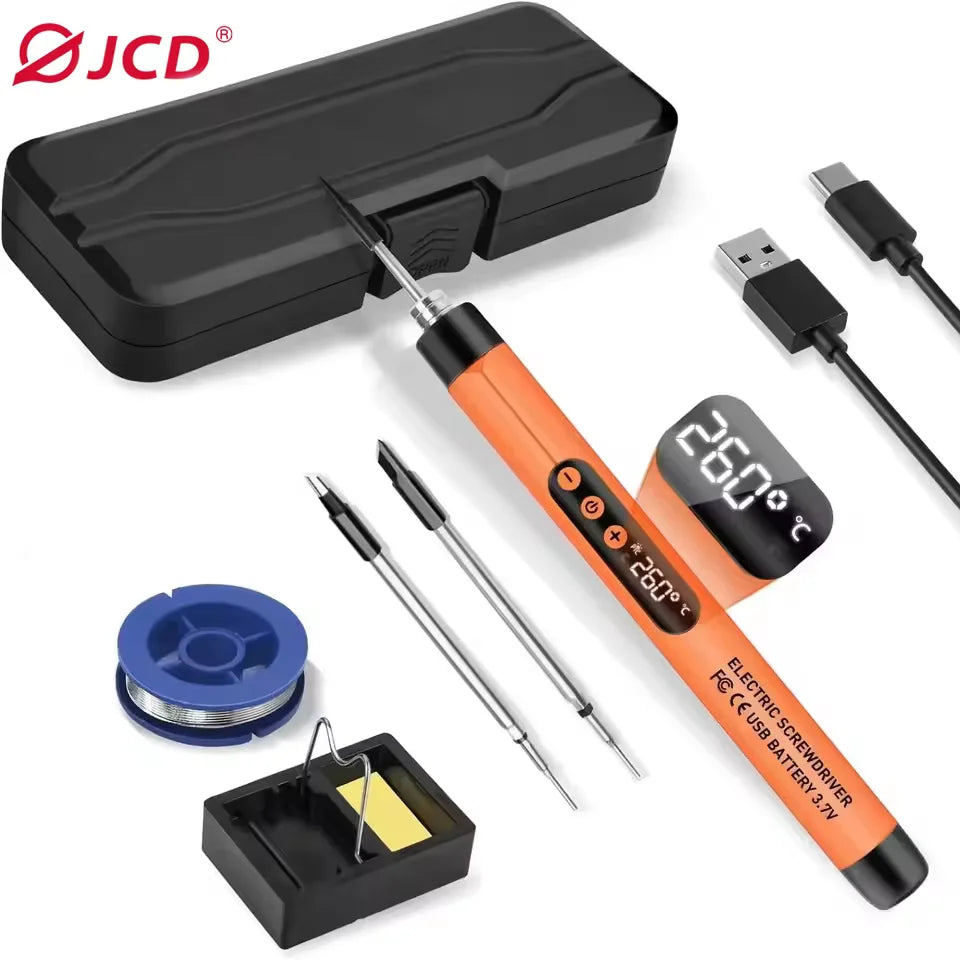Cordless USB Digital Soldering Iron Adjustable Temperature 300-450℃ Type-C 1000mAh Battery Intelligent Solder Welding Iron To