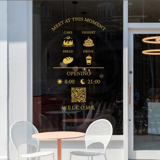 Store Business Hours // Dim Sum Shop // Commercial Decal Stickers // Opening Hours Stickers // Store Decoration Stickers