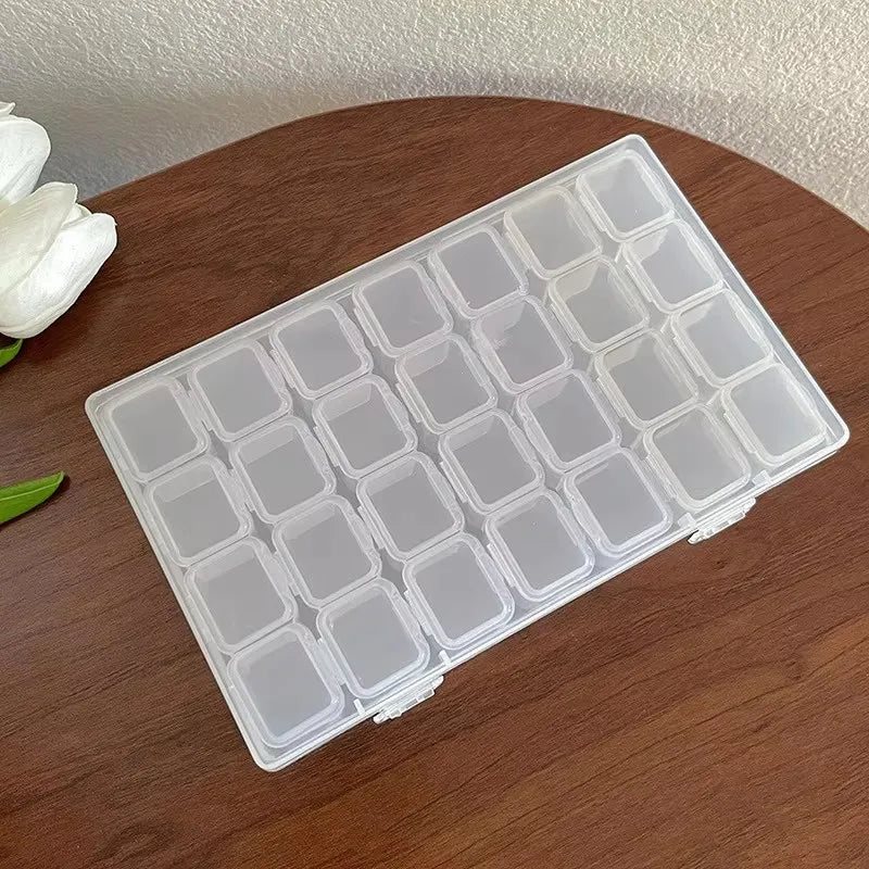 1PC 28/56 Transparent Jewelry Box Dust-Proof Earring Necklace Multi-Compartment Storage Box Hand Ring Delicate Jewelry Box