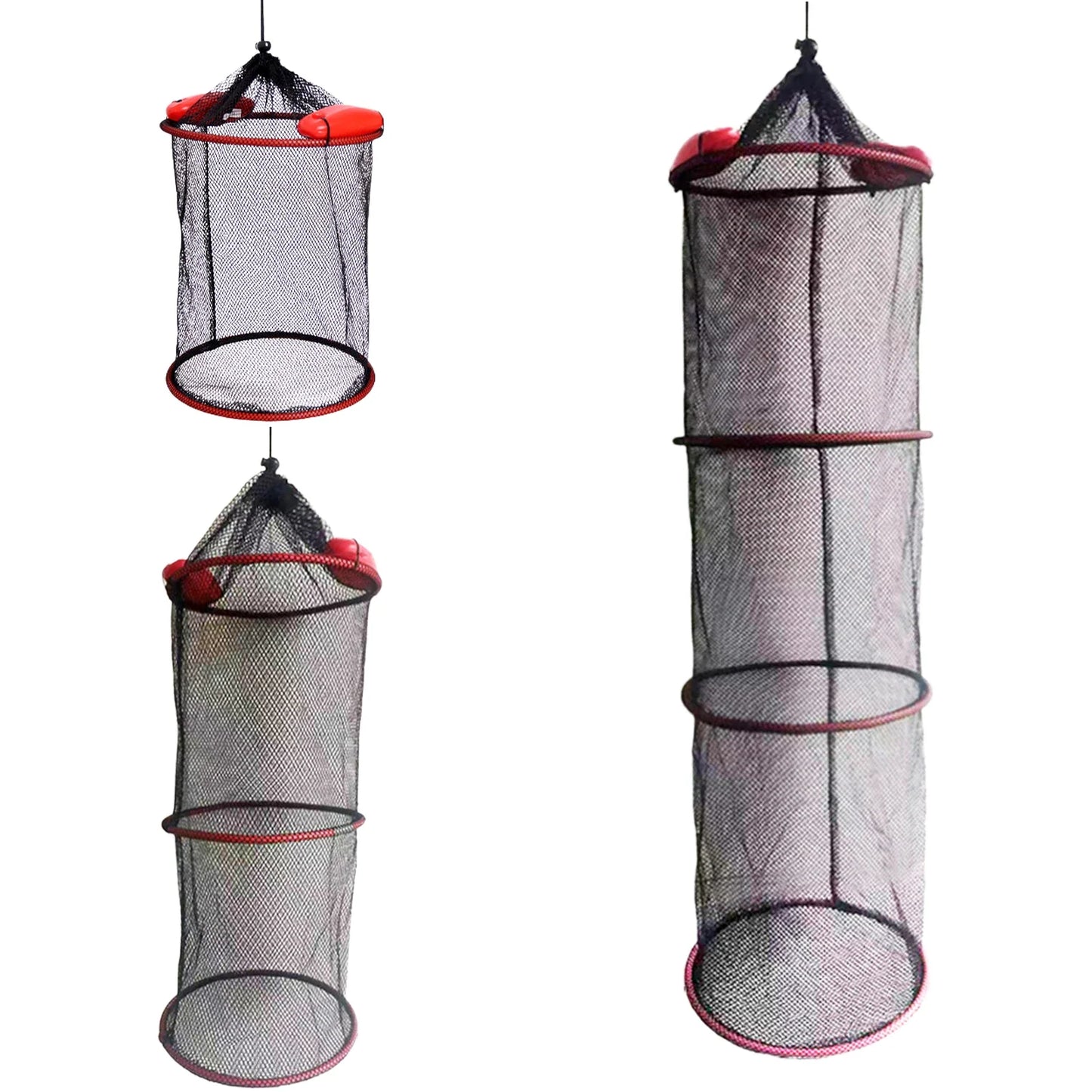 Floating Fishing Net Thickened Woven Fish Shrimp Basket Portable Mesh Landing Bucket Storage Bag Anti-jump Net Lobster Pocket