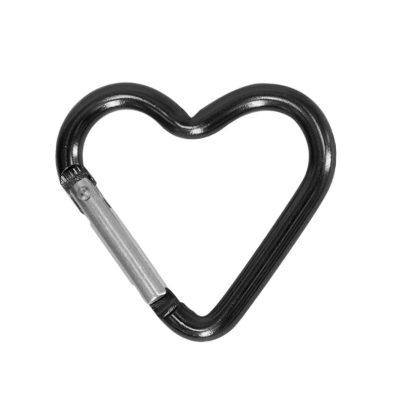 Aluminum Alloy Outdoor Star Shaped Spring Locking Carabiner Clip Keychains for Backpack Camping Hiking Traveling - Black A