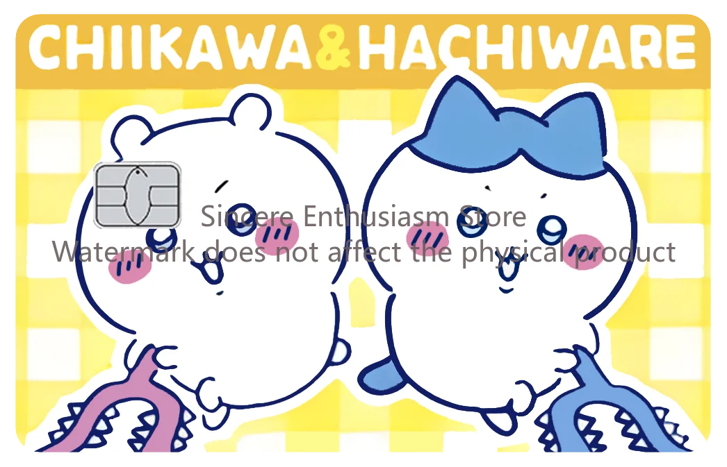 Cartoon Kawaii Chiikawas Credit Card Skin Stickers Cute Matte Sticker for VISA JCB Mastercard and Other IC Card Decorative