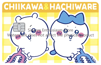 Cartoon Kawaii Chiikawas Credit Card Skin Stickers Cute Matte Sticker for VISA JCB Mastercard and Other IC Card Decorative