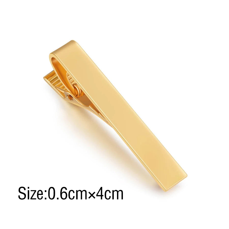 Tie Clip Necktie Accessories Fashion Style Ties for Men Metal Tone Simple Bar Clasp Practical Clasp Tie Pin for Mens Collar C
