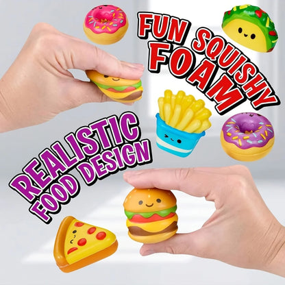 12pcs Mini Squeeze Toys, School and Birthday Gift Pack with Various Food &Fries Slow-Rising Squishy Toys,Random Styles Christ