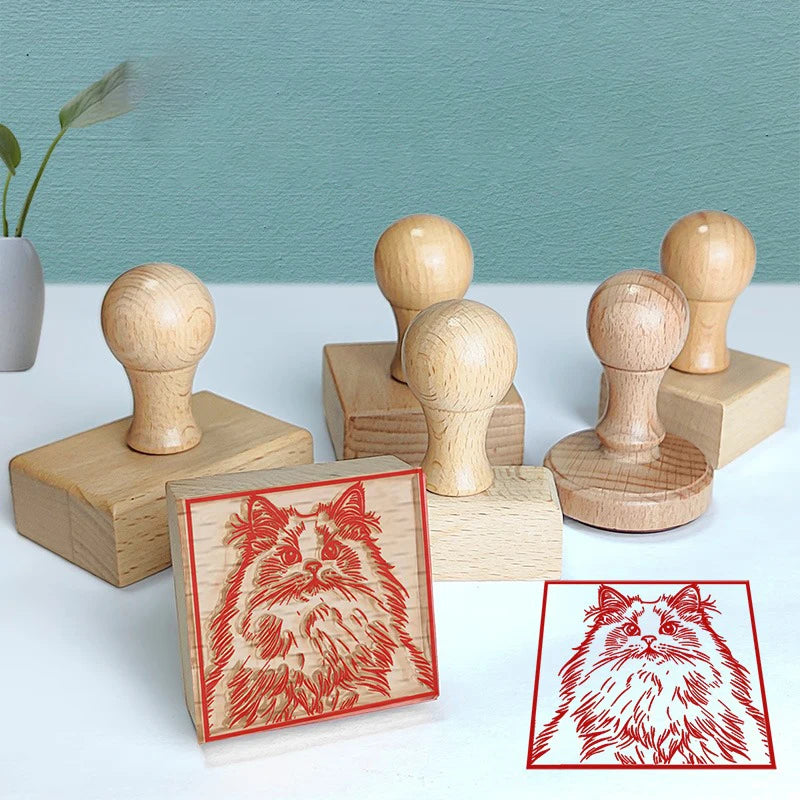 LOGO Custom Wooden Rubber Stamp Personalized Name Stamp Business Logo Customization for Office Craft DIY | Free Design