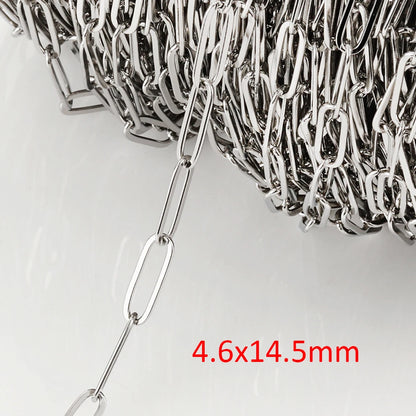 No Fade 2Meters Stainless Steel Chains for Jewelry Making DIY Necklace Bracelet Accessories Gold Chain Lips Beads Beaded Chai