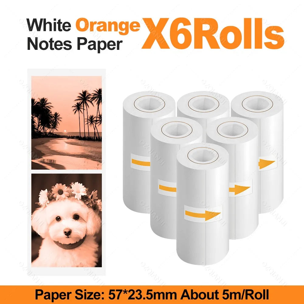 Thermal Printer Papers 57mm Color Papers for Camera Instant Print Kids Camera Printing Inkless Mini Portable Photo Printer - 
