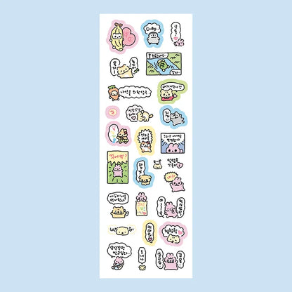 Korean Cartoon Cute Kawaii Graffiti Hand Drawn Rabbit Sticker Hand Account Photo Planner Diary Scrapbook DIY Decorative Stick