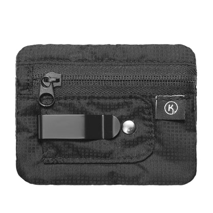 Mini Coin Purse Simple Fabric Pouch with Zipper & Belt Clip Non-braided RFID Blocking Money Bag Organizer for Cash and Coins 