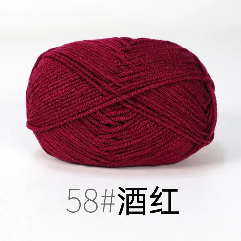 50g 4ply Milk Cotton Knitting Wool Yarn Needlework Dyed Lanas For Crochet Craft Sweater Hat Dolls Sewing Knitting Tools - 58