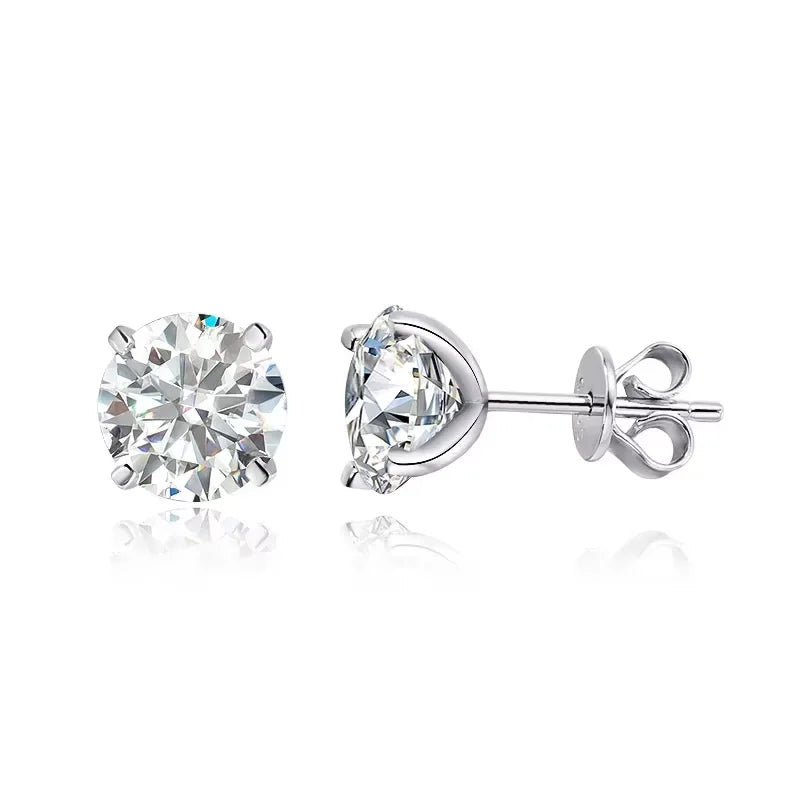 Smyoue 0.2-3CT Rose Gold Color Moissanite Stud Earrings for Women Sparkling Classic Wedding Lab Diamond Earring Pure 925 Silv