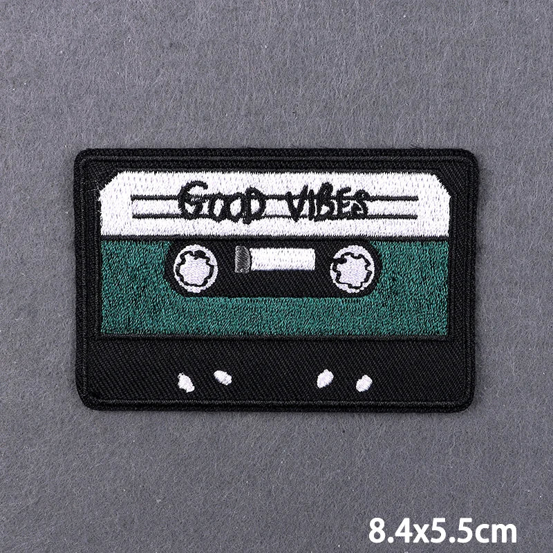 Warning Letters Embroidery Patches For Jeans Good Vibes Iron On Patch Thermoadhesive Patches For Clothes Applique Stickes Log