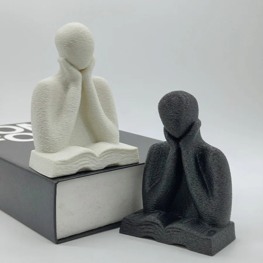 An Abstract Figure Ornament, A 3D-printed Thinking Figure Statue, A Desktop Decoration for Readers, and A Graduation Season G