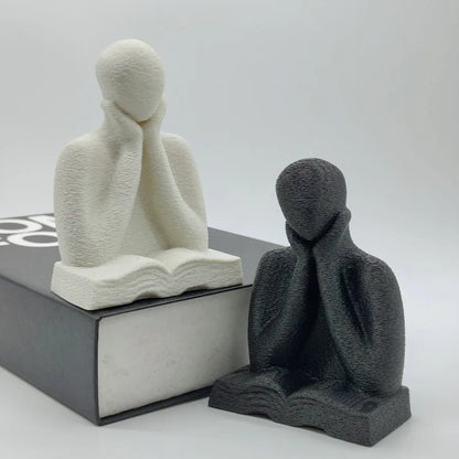 An Abstract Figure Ornament, A 3D-printed Thinking Figure Statue, A Desktop Decoration for Readers, and A Graduation Season G