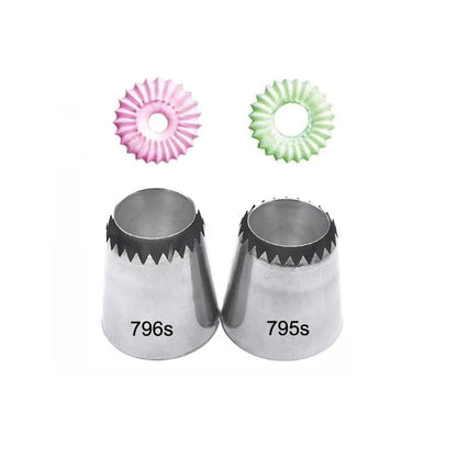 2/3/5/7/12 Pcs/Set Icing Piping Nozzles Set Russian Round Tips Fondant Cake Cream Decorating Pastry Tools - army green