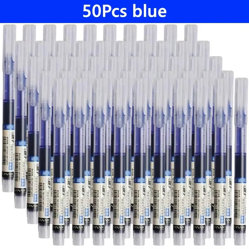 3-102Pcs/set Needle Type Gel Pens Straight Liquid Ballpoint Pen Kawaii Stationery School Office Supplies Writing