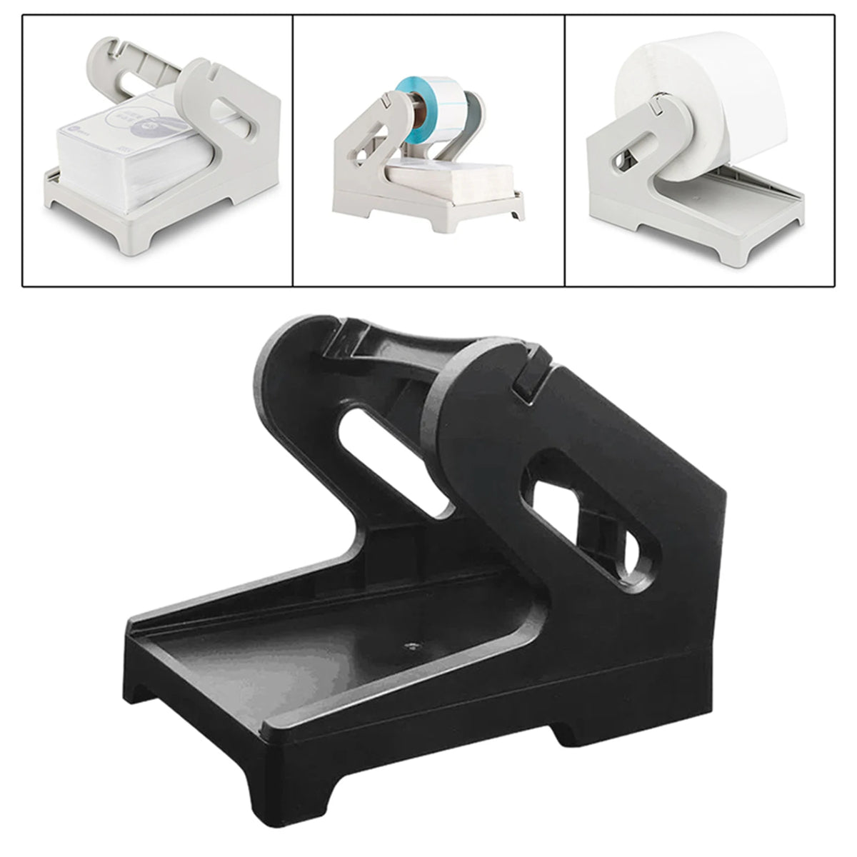 Label Holder Desktop Printer Accessory Supplies Shipping Label Stand for Rolls and Fanfold Labels Supermarket Factory Office