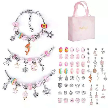 Charm Bracelet Making Kit DIY Jewelry Making Supplies Beads Unicorn Mermaid Crafts Handmade Gifts Set for Girls Teens Age