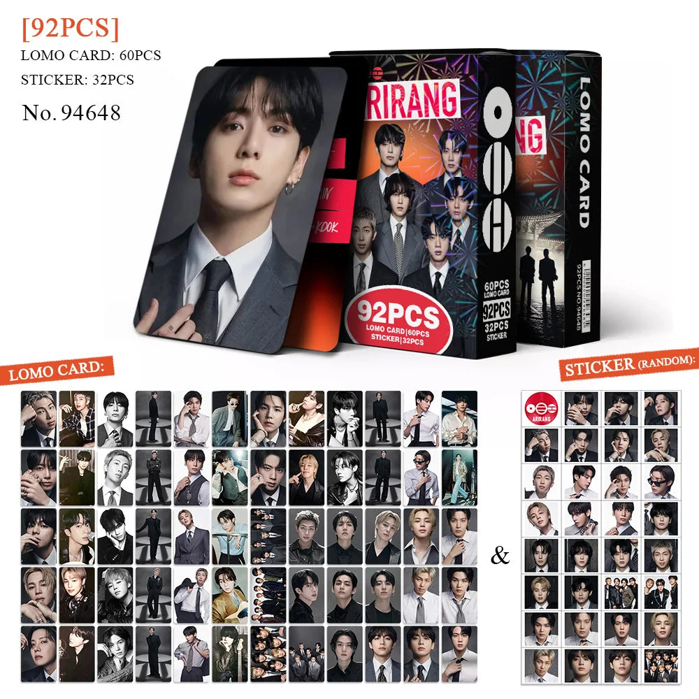 92 Single Small Card New Album Fan Support Photo Cards, Greeting Cards, Journal Stickers, LOMO Card Collectible Gift - Blue
