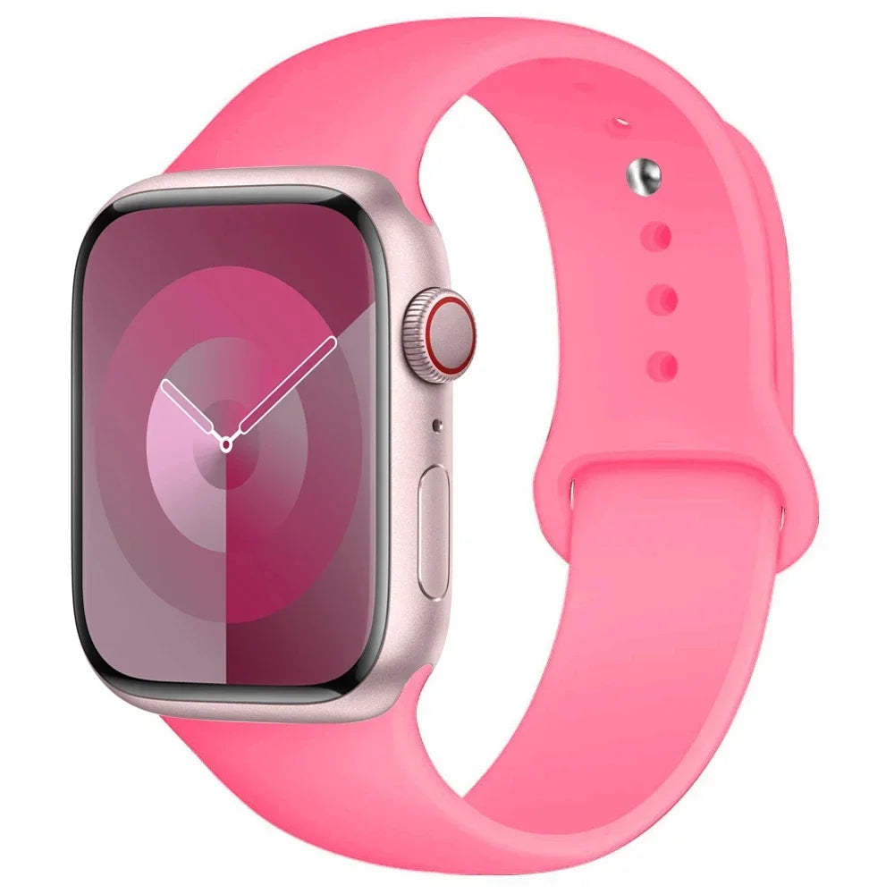 Silicone Band For Apple Watch strap 44mm 45mm 40mm 41mm 42-38mm 45 mm sport bracelet iwatch series 8 7 6 5 4 3 SE 9 Ultra 2 4