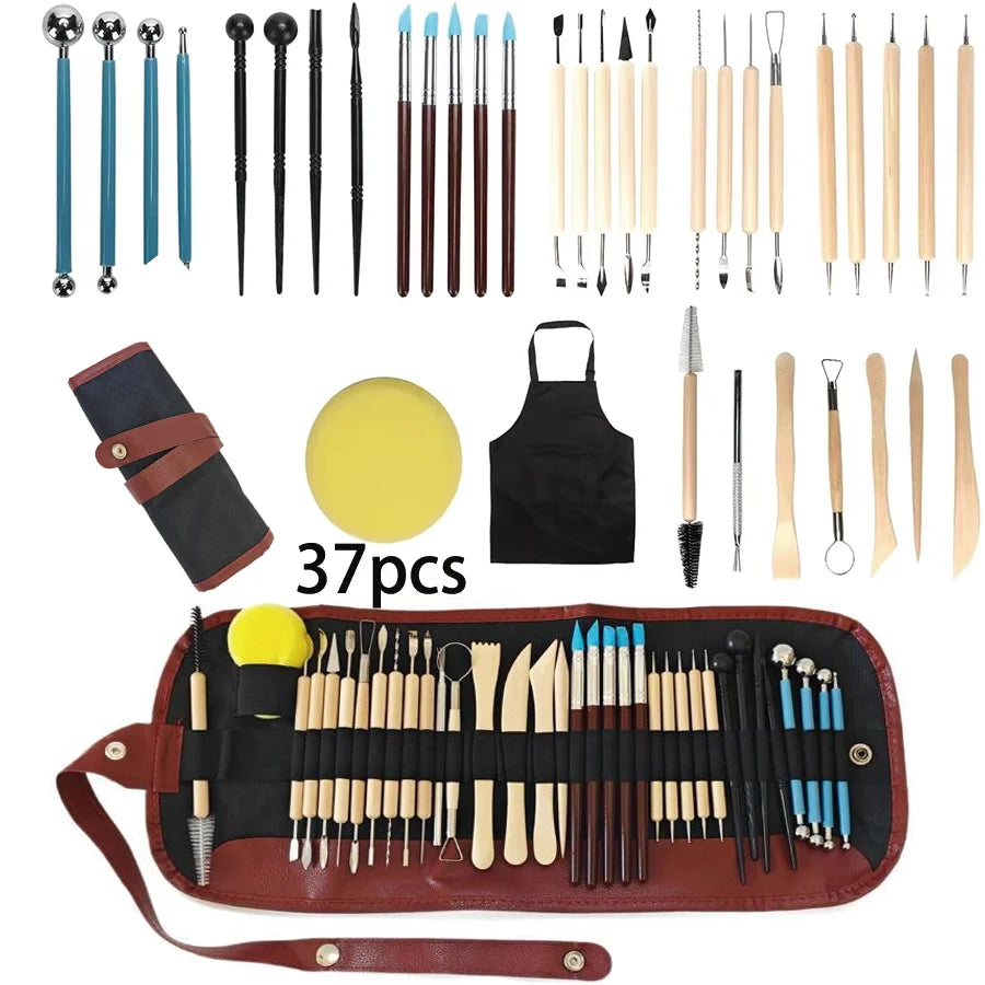 Pottery Clay Sculpting Tools Kit 8-61 Pcs/Set, Ceramic Wax Clays Carving Tools for Art Craft Pottery Sculpting Modeling Tool 