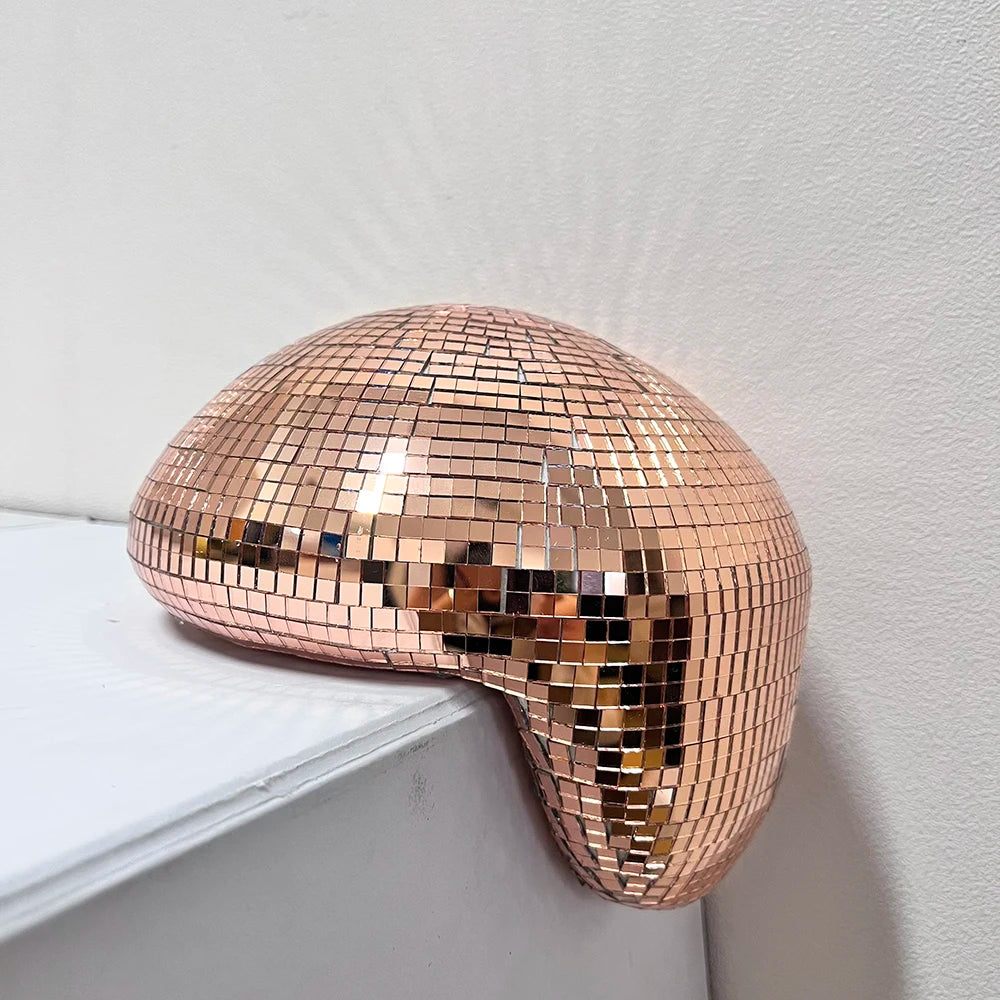 Melted Disco Ball Mirror Reflective Funky Modern Home Decor Handmade Aesthetic Room Decor Melting Mirror Ball For Table Shelf