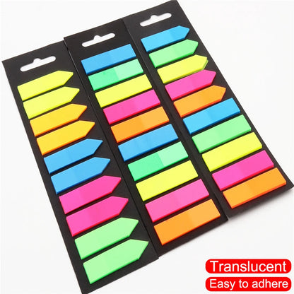 200 Sheets Color Index Sticky Notes, Transparent Adhesive for Journaling & Notes, Tabs for Books, School & Office Supplies