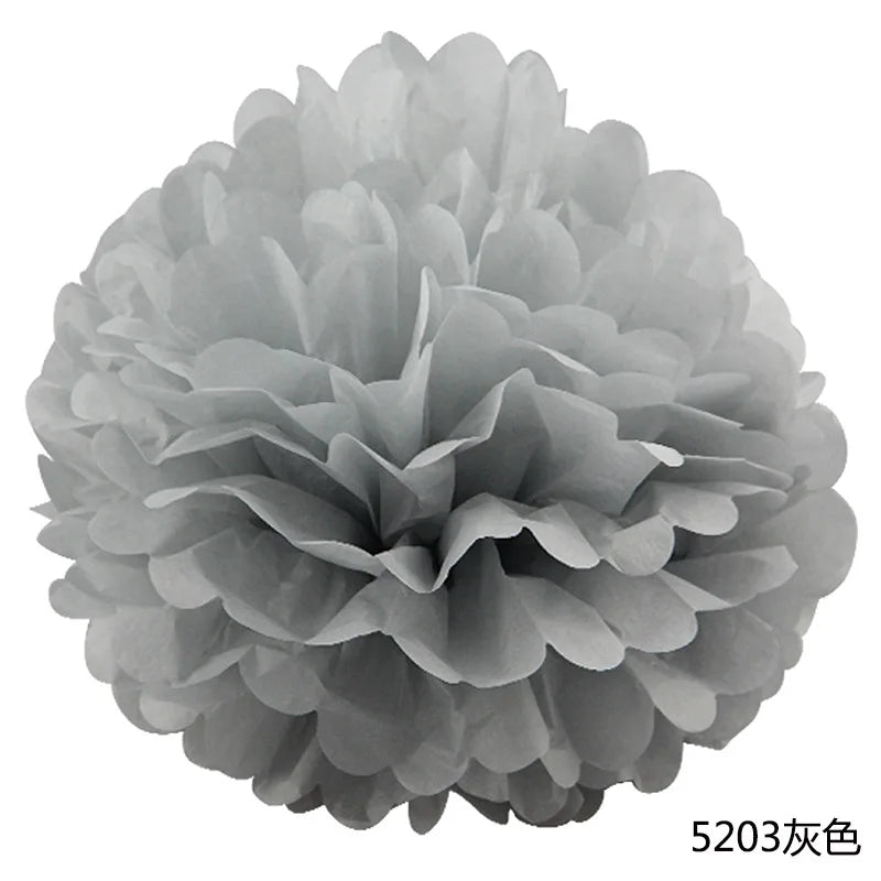 5pcs Wedding Decorative Paper Pompoms Pom Poms Flower Ball Party Home Decor Tissue Baby Shower Birthday Christmas DIY Decorat