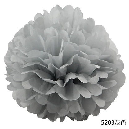 5pcs Wedding Decorative Paper Pompoms Pom Poms Flower Ball Party Home Decor Tissue Baby Shower Birthday Christmas DIY Decorat