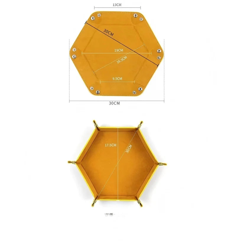 Hexagonal Felt Dice Tray Foldable Storage Box Game Tray Desktop Storage Box Jewelry Tray