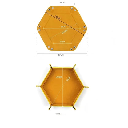 Hexagonal Felt Dice Tray Foldable Storage Box Game Tray Desktop Storage Box Jewelry Tray