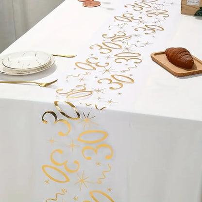 20th 30th 60th Birthday Table Runner Decor for 20 30 60 Birthday Table Party Supplies 3M Gold Table Runner Roll Birthday Deco