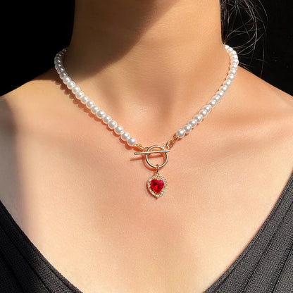 New Beads Women's Neck Chain Kpop Pearl Choker Necklace Gold Color Goth Chocker Jewelry On The Neck Pendant 2022 Collar For G