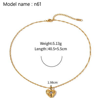 2026 Vintage Necklace On Neck Chain Women's Jewelry Accessories For Girls Clothing Aesthetic Gifts Fashion Pendant - gold n61