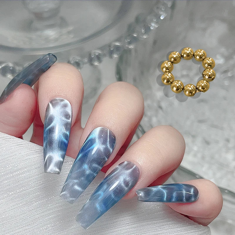 10pcs/20pcs Water Ripple Cat Eye Magnetic Gel Beads Multifunctional Nail Art Flower Carving Cat Magnet DIY Nail Art Design To