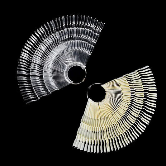 50pcs/set 150 Tips 3 Knots Nail Art Display Swatch Fan-Shaped Chart UV Gel Nail Polish Practice Color Card Palette Tool