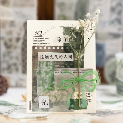 Journal GO 5x200cm Poem of Plants Landscaping Collage Sticker Creative DIY Journal Scrapbooking Card Album Decor Material